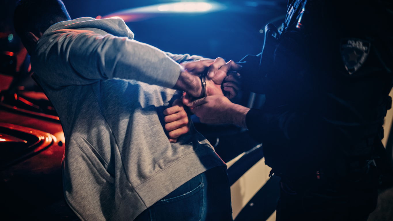 A man getting handcuffed