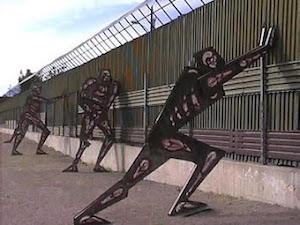 Border wall statues