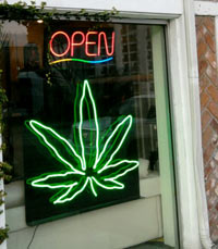 Pot shop neon sign