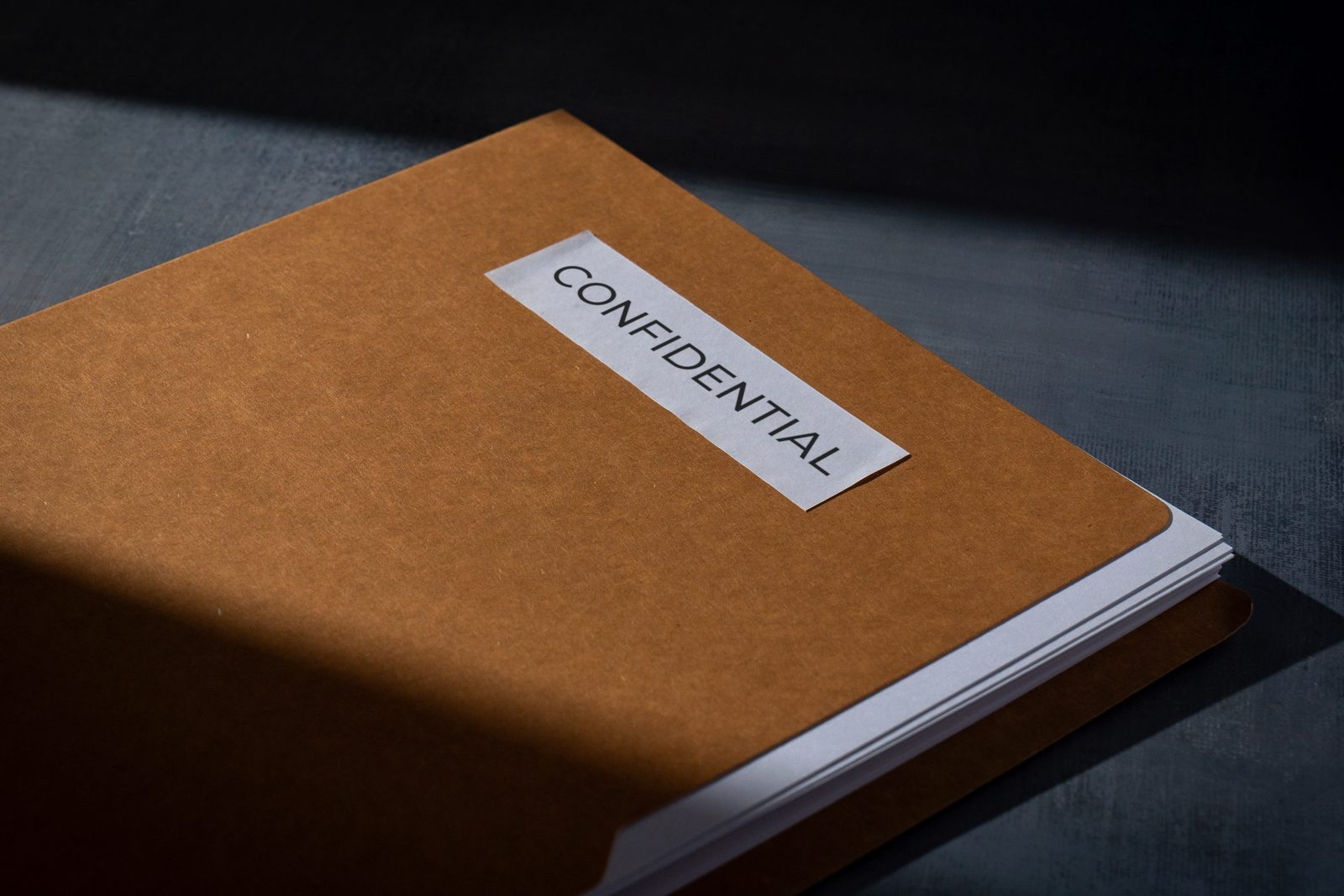 Brown folder labeled 
